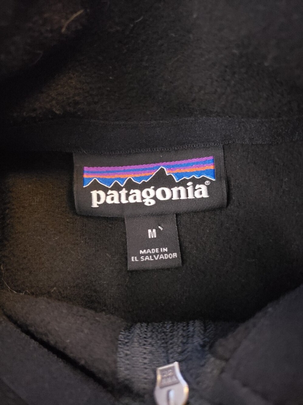 Patagonia Mens Black Fleece Micro D Fleece Pullover Size Medium LOGO Athleisure - Picture 2 of 4